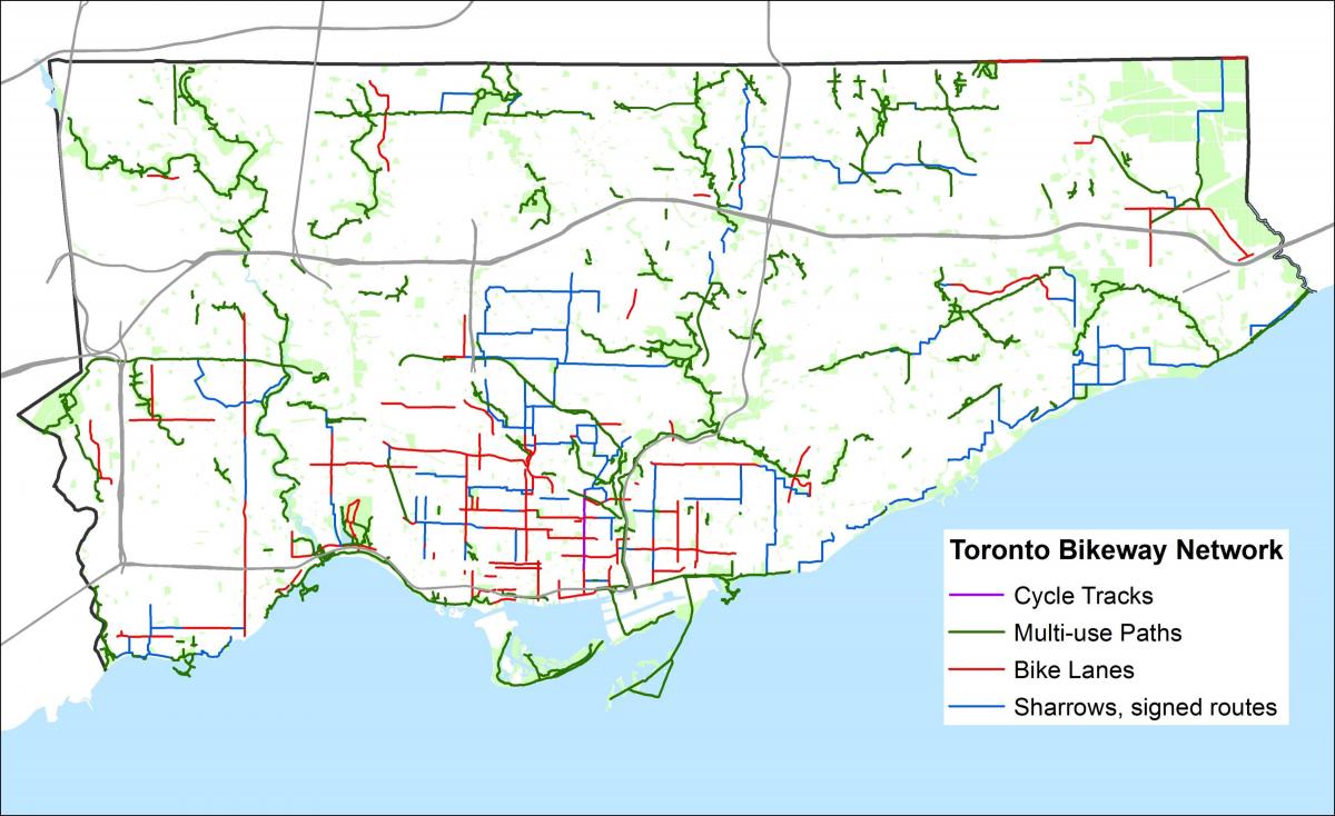 Toronto bicicleta mapa