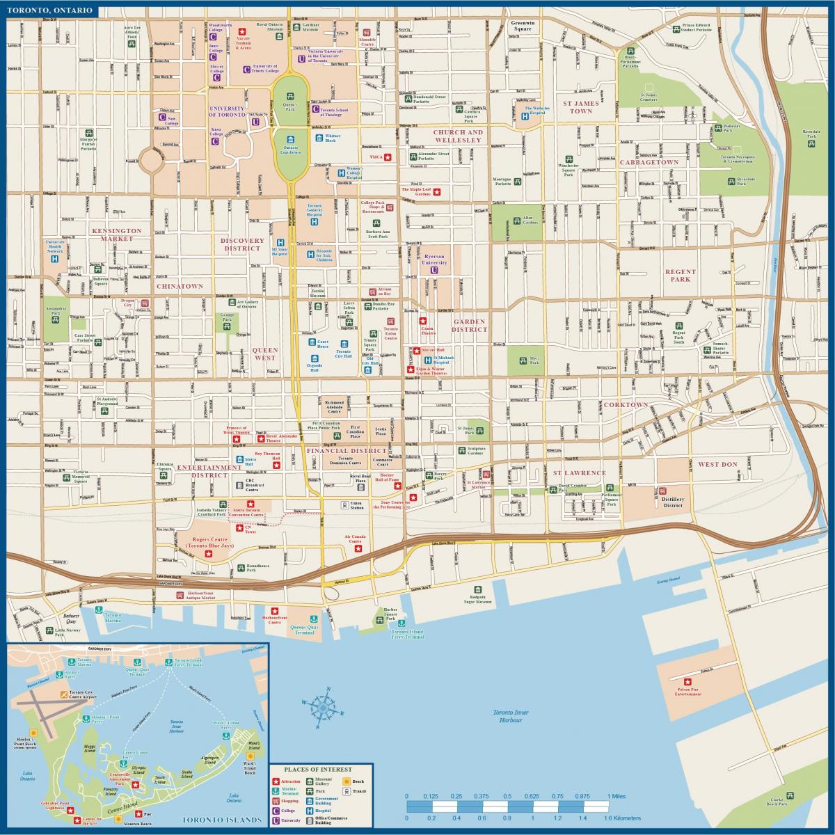 el centro de Toronto mapa