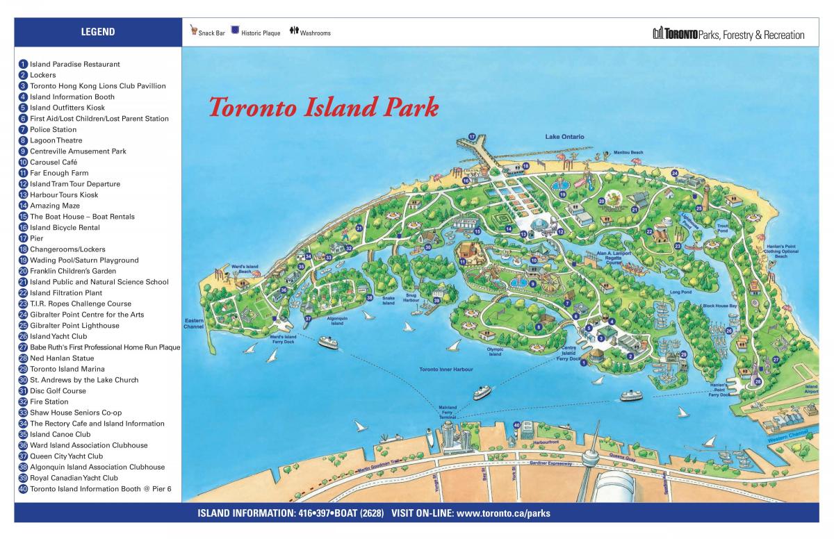 mapa de la isla de Toronto