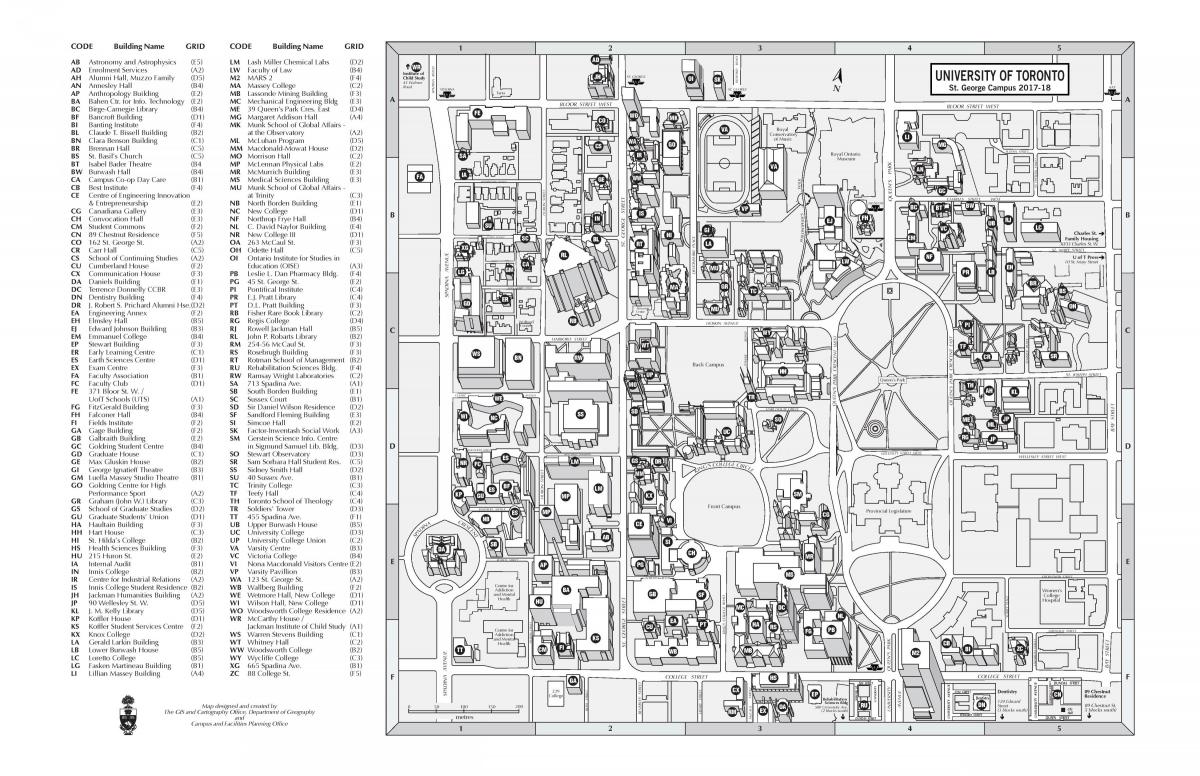 la universidad de Toronto mapa