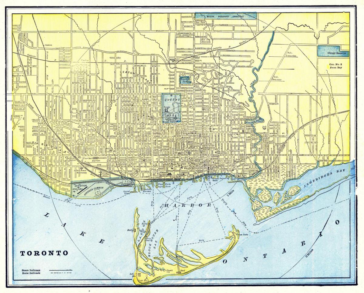 antiguo mapa de Toronto