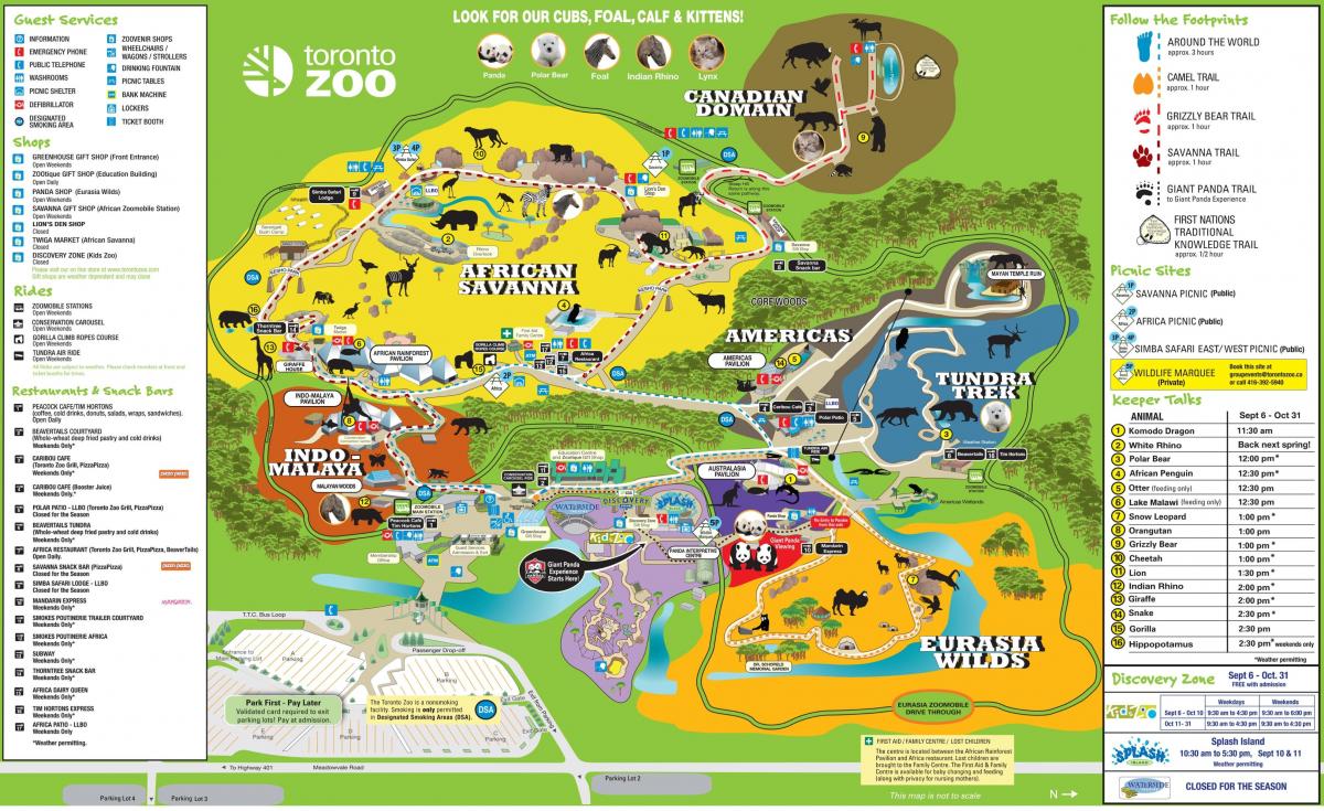 mapa del zoo de Toronto