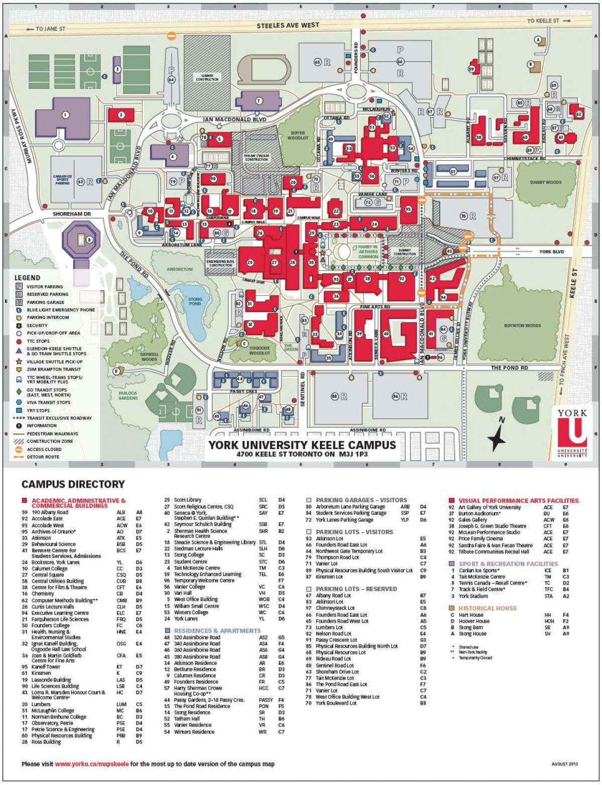 la universidad de york mapa