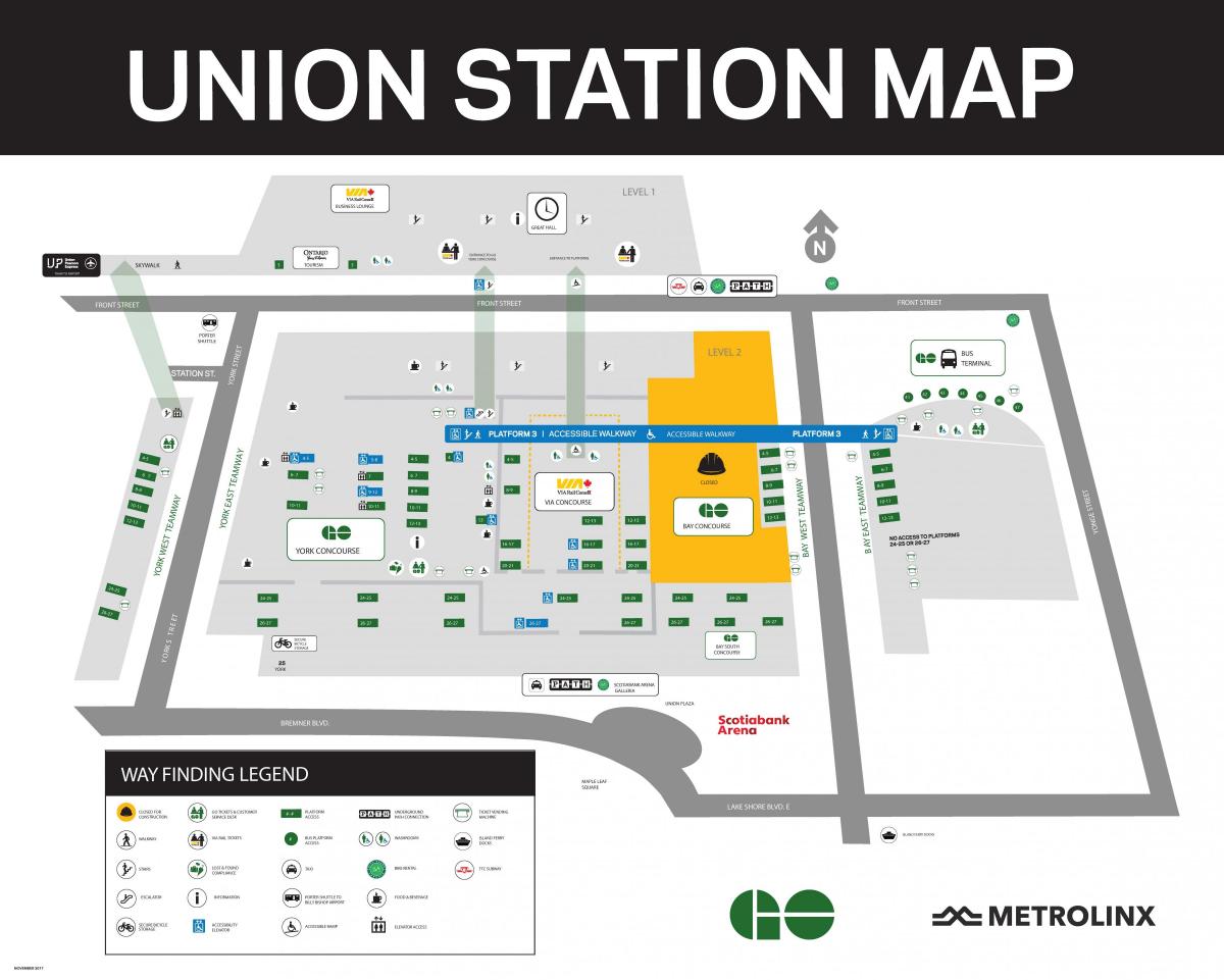 la estación de la unión de Toronto mapa