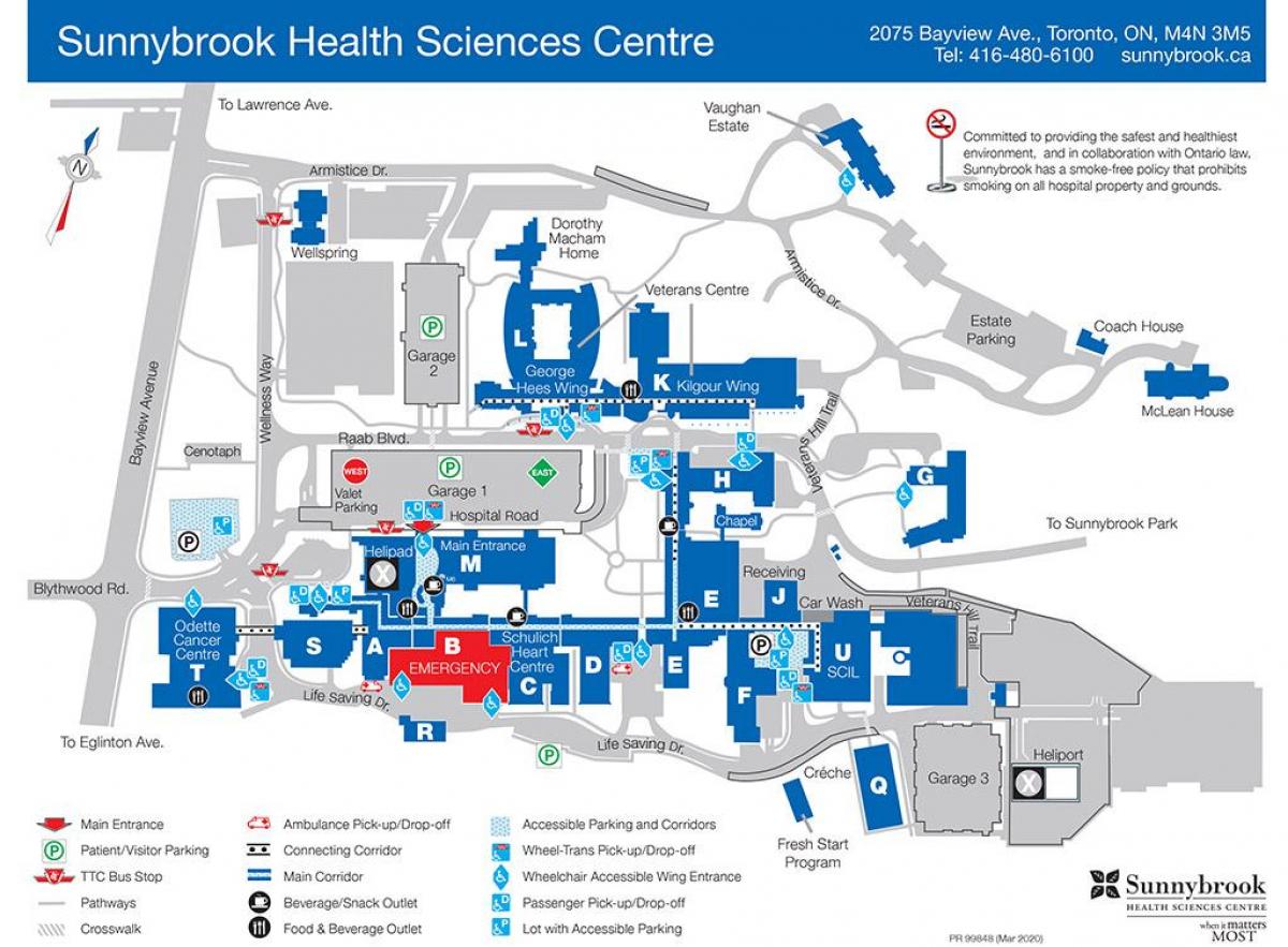 mapa de Sunnybrook hospital de Toronto