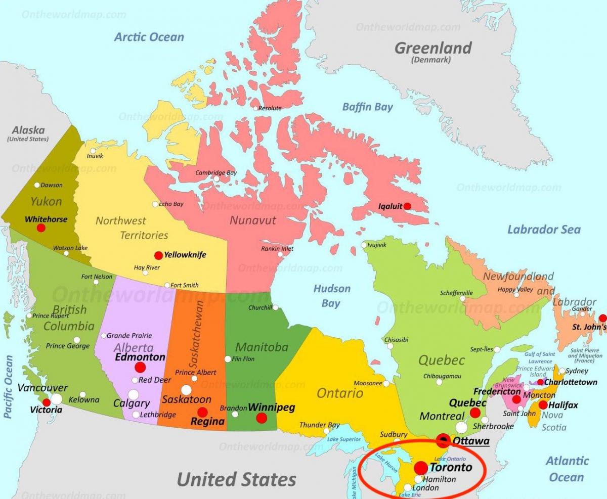 mapa de canadá Toronto