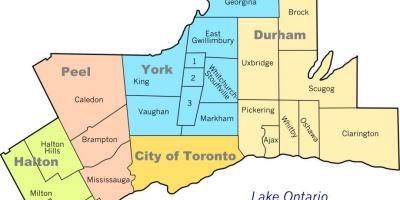 Toronto mapa de la zona