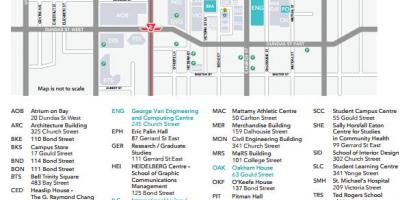 Ryerson el mapa del campus de Toronto