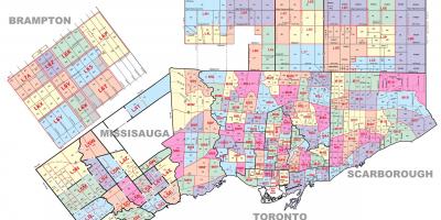 Toronto código postal mapa - código Postal mapa de Toronto (Canadá)