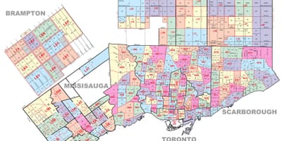 El código Postal de mapa de Toronto