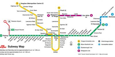 Toronto línea de metro mapa